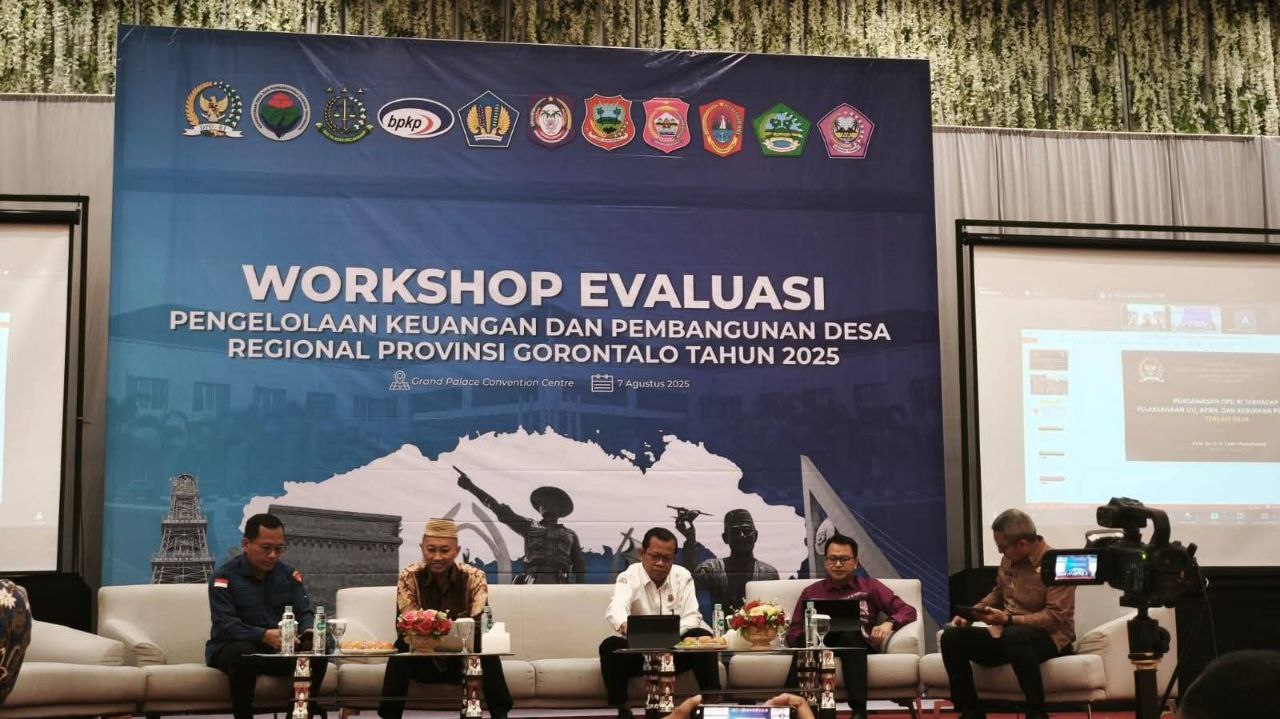 Workshop Evaluasi Pengelolaan Keuangan dan Pembangunan Desa di Provinsi Gorontalo Gorontalo – Dalam upaya mendorong tata kelola pemerintahan desa yang lebih akuntabel dan transparan
